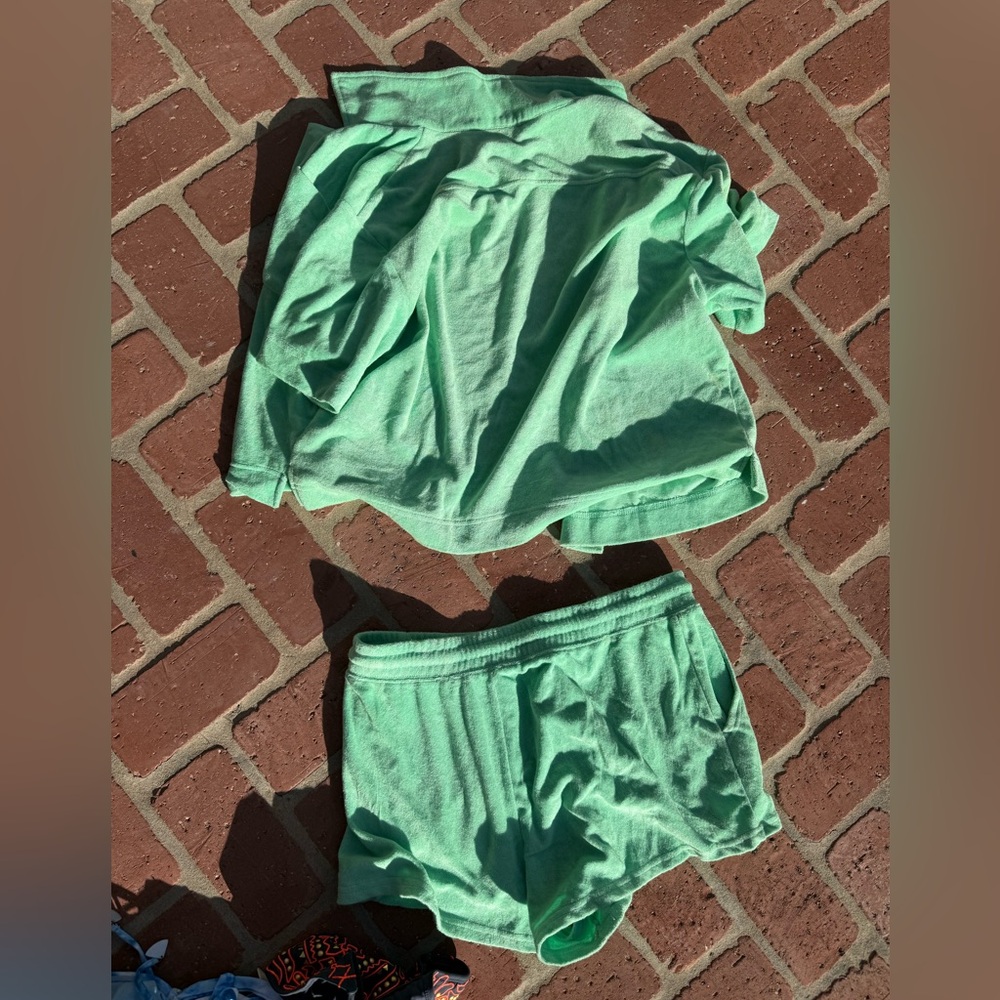 Fabletics Green Swimsuit Cover Up/Lounge Set